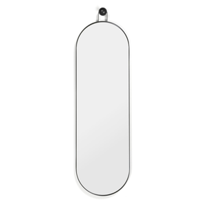 B-Ware Ferm Living Poise Oval Spiegel 98,9 X 28,3 Cm Schwarz Stahl Wandspiegel Met962