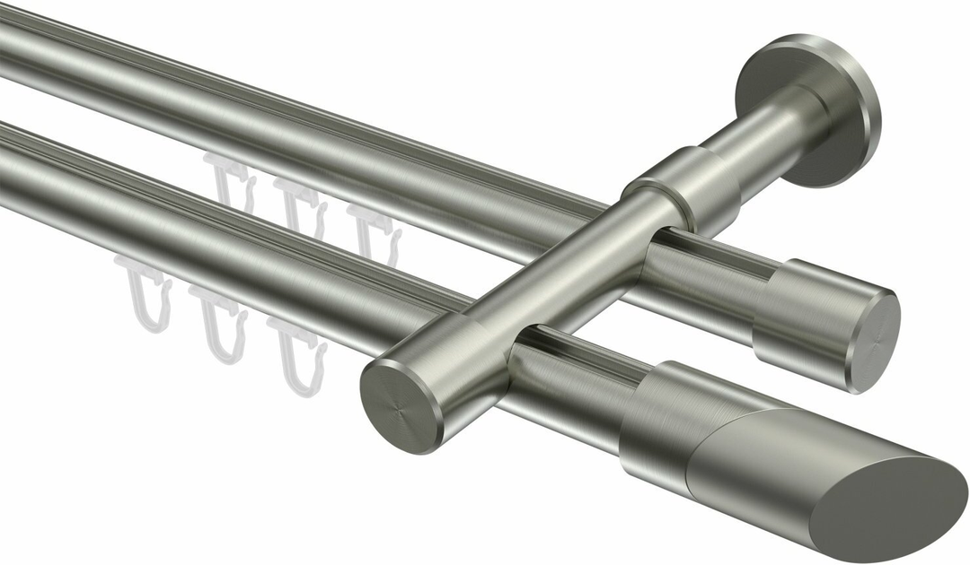 Gardinenstange Kappe Innenlauf 2 Läufig Vorhangstange Vorhang 200 Cm Stange  B-Ware