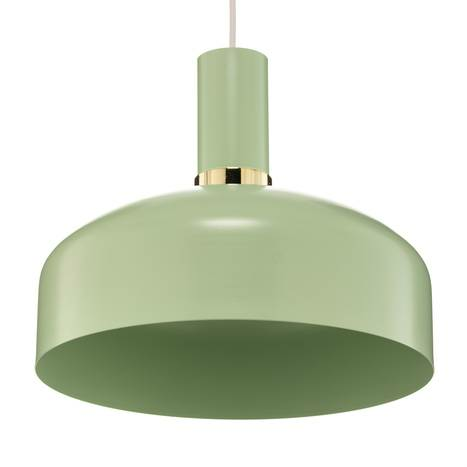 Suspension Malmo, lampe suspendue, plafonnier, luminaire avec abat-jour vert menthe
