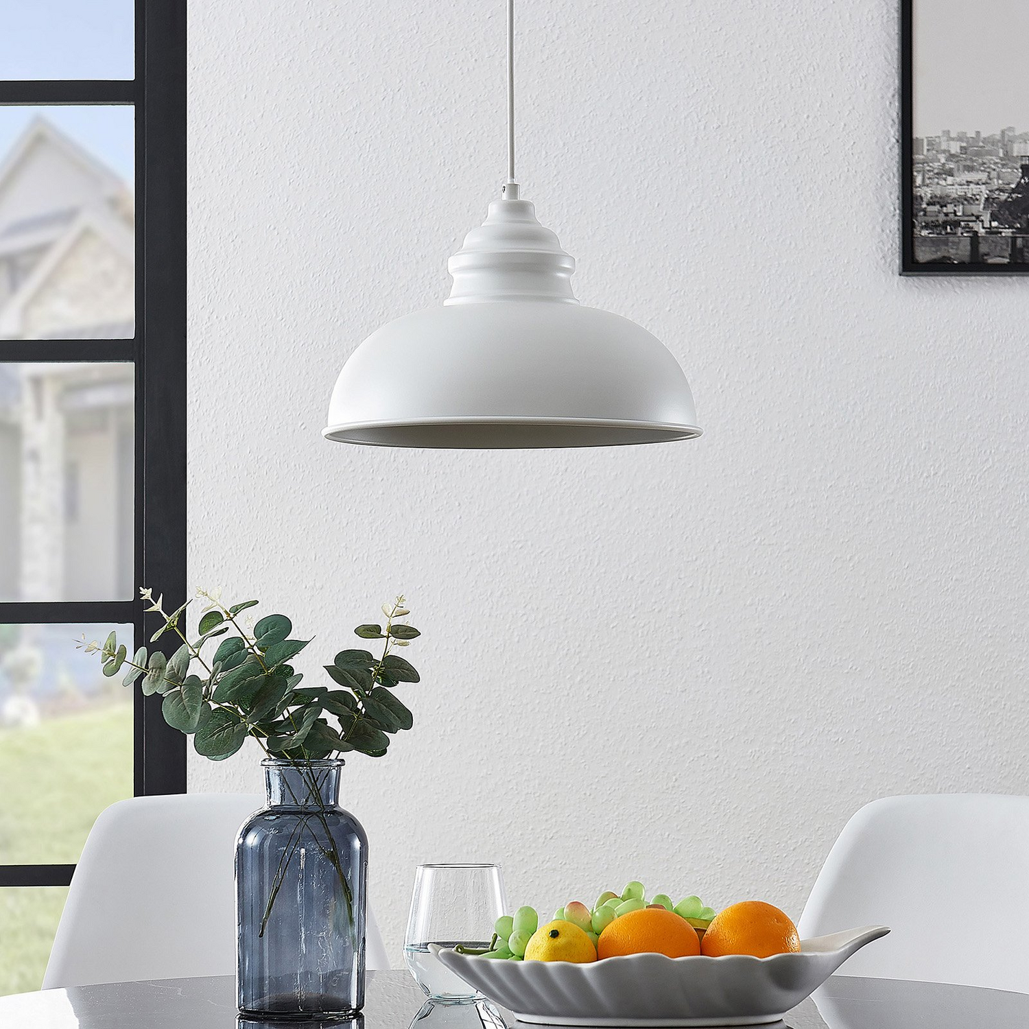 B-Ware Lindby Cliona Hängeleuchte Deckenlampe Pendelleuchte Lampe Leuchte E27 Weiß