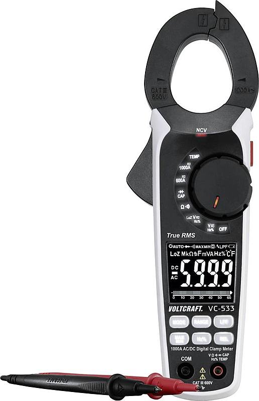 VOLTCRAFT VC-533 Stromzange  digital  CAT III 600 V Spannungsmessgerät Messge891 - 4053199547487