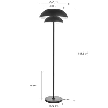 B-Ware Lucande Kellina Stehleuchte Stehlampe Standleuchte Leuchte Lampe Licht Schwar410