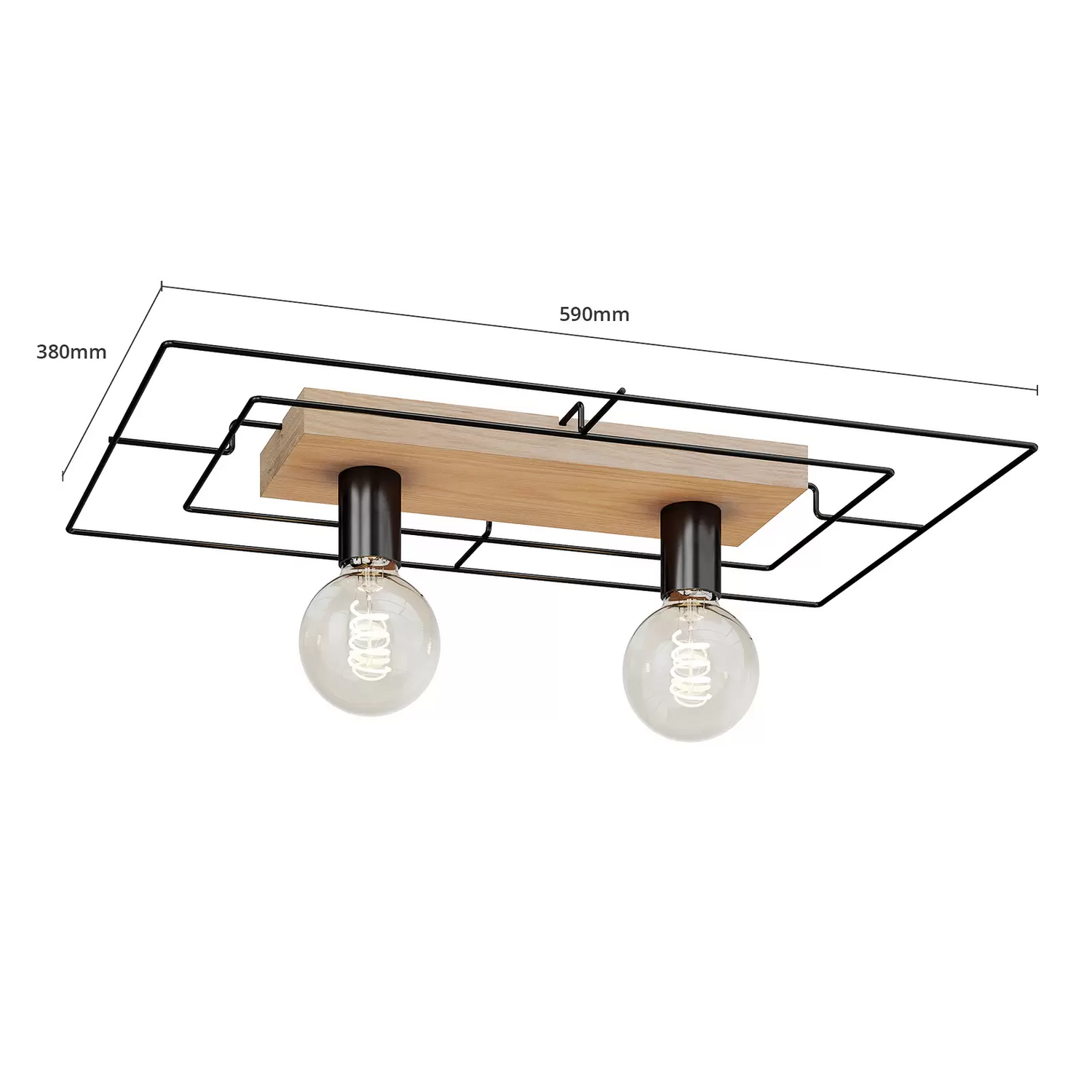 Envostar Bridge Deckenleuchte 2fl Rechteckig Deckenlampe Lampe Leuchte Spot E27 B-Ware - 4251911723441