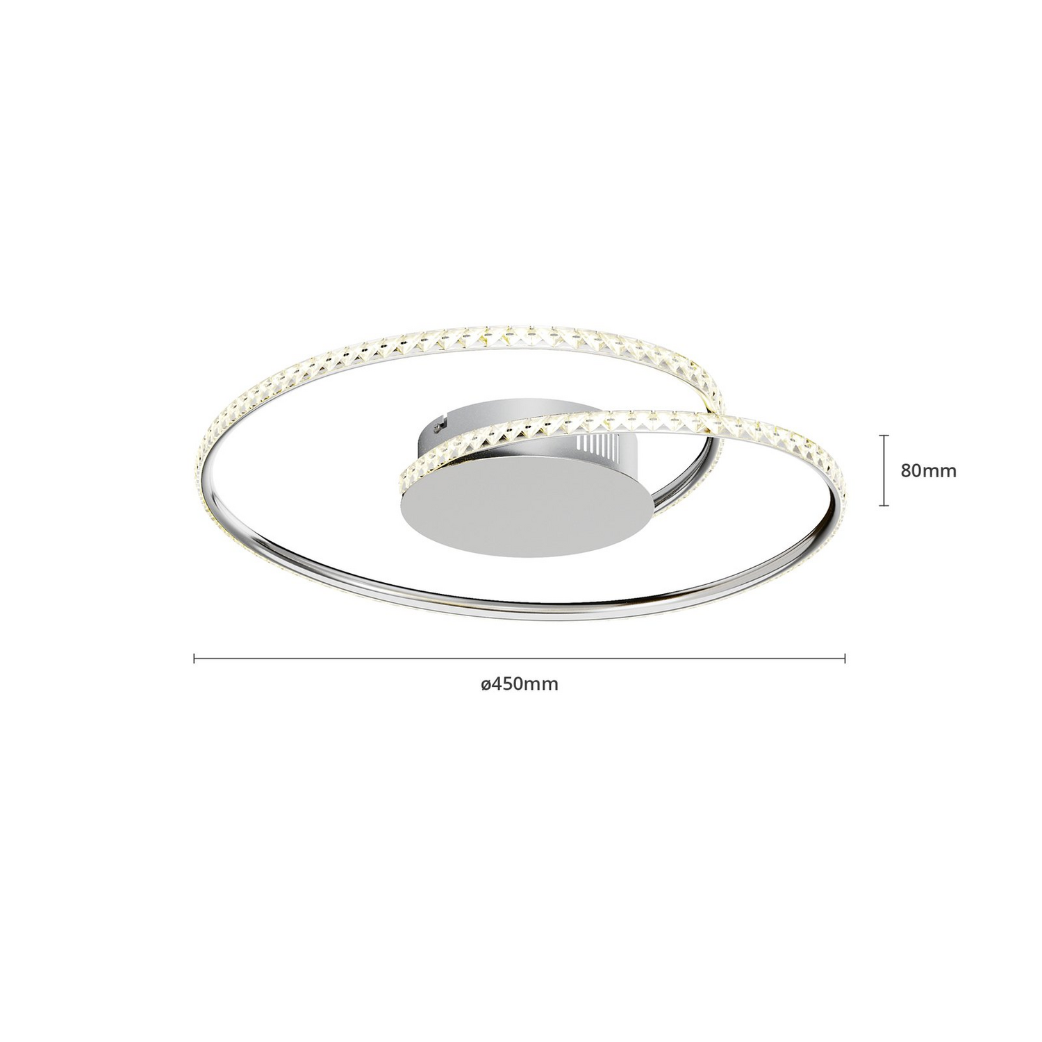 Plafonnier LED Lindby Joline, luminaire, cristal, 45 cm