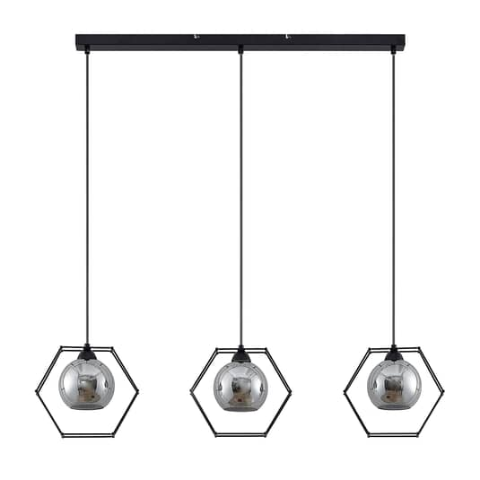 Lindby Dajanira Pendelleuchte Deckenlampe Hängeleuchte Deckenlampe E27 3-fl grau