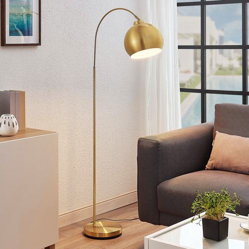 Lindby Bogenstehlampe Moisia Stehleuchte Stehlampe Lampe Leuchte E27 Messing B-Ware