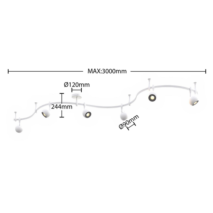 ELC Delila Schienensystem Deckenlampe Wohnzimmerleuchte Designerleuchte GU10
