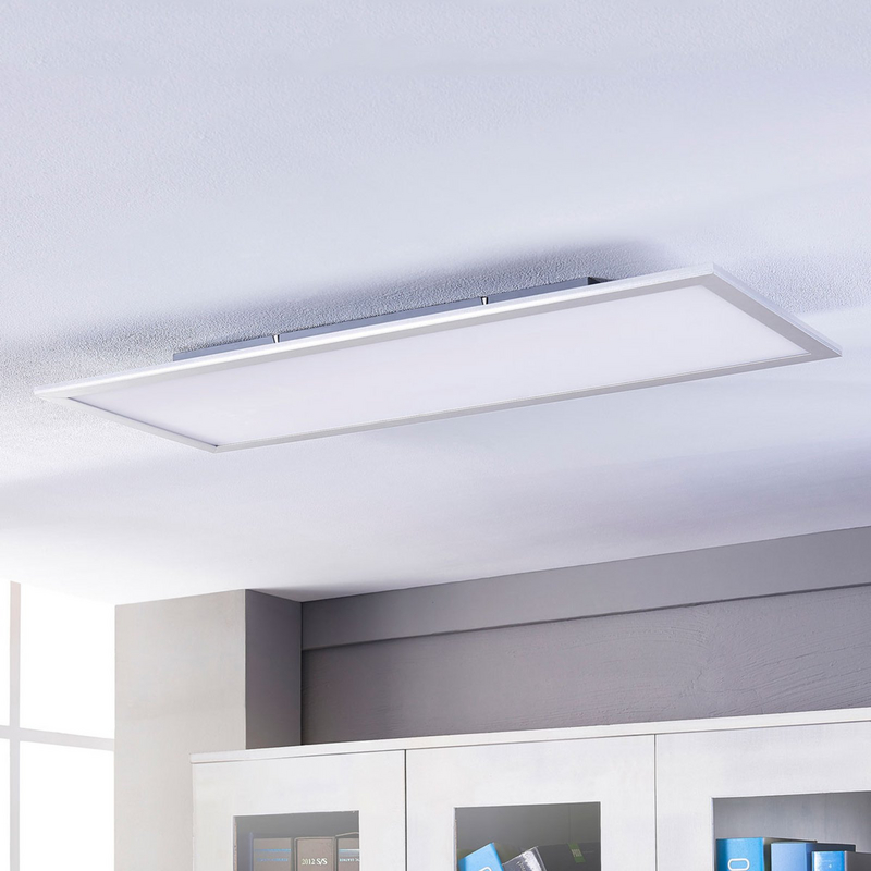 B-Ware Led Panel Deckenleuchte Lichtspender Lindby Livel Cct Fernbedienung Silber Alu 1