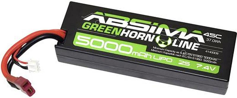 B-Ware Absima Modellbau Akkupack (Li Po) 7.4 V 5000 M Ah 45 C Hardcase T Stecksystem Akku