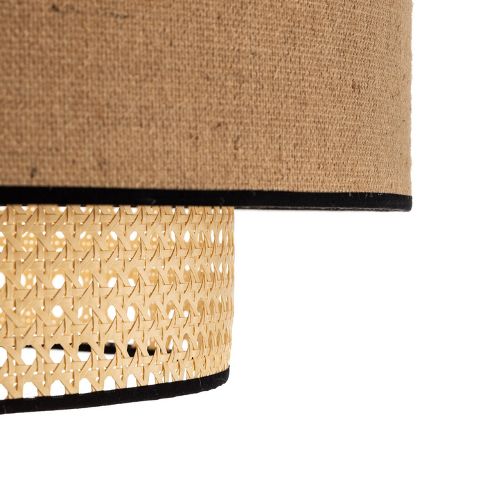 Deckenleuchte Big Boho Rattan beige schwarz Deckenlampe Lampe Leuchte Spot Licht