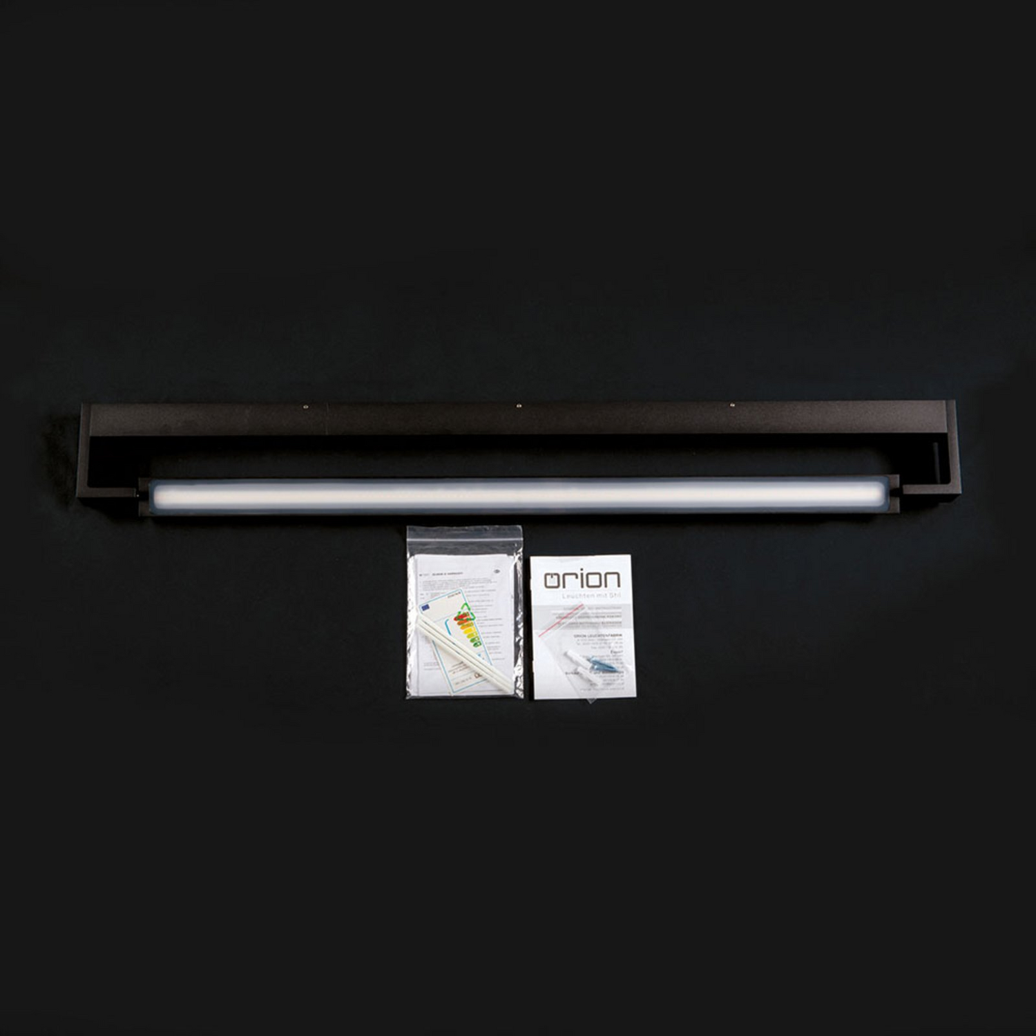 B-Ware Marilyn Spiegelleuchte Spiegellicht Led Schwarz Matt Aluminium Kunststoff 90cm