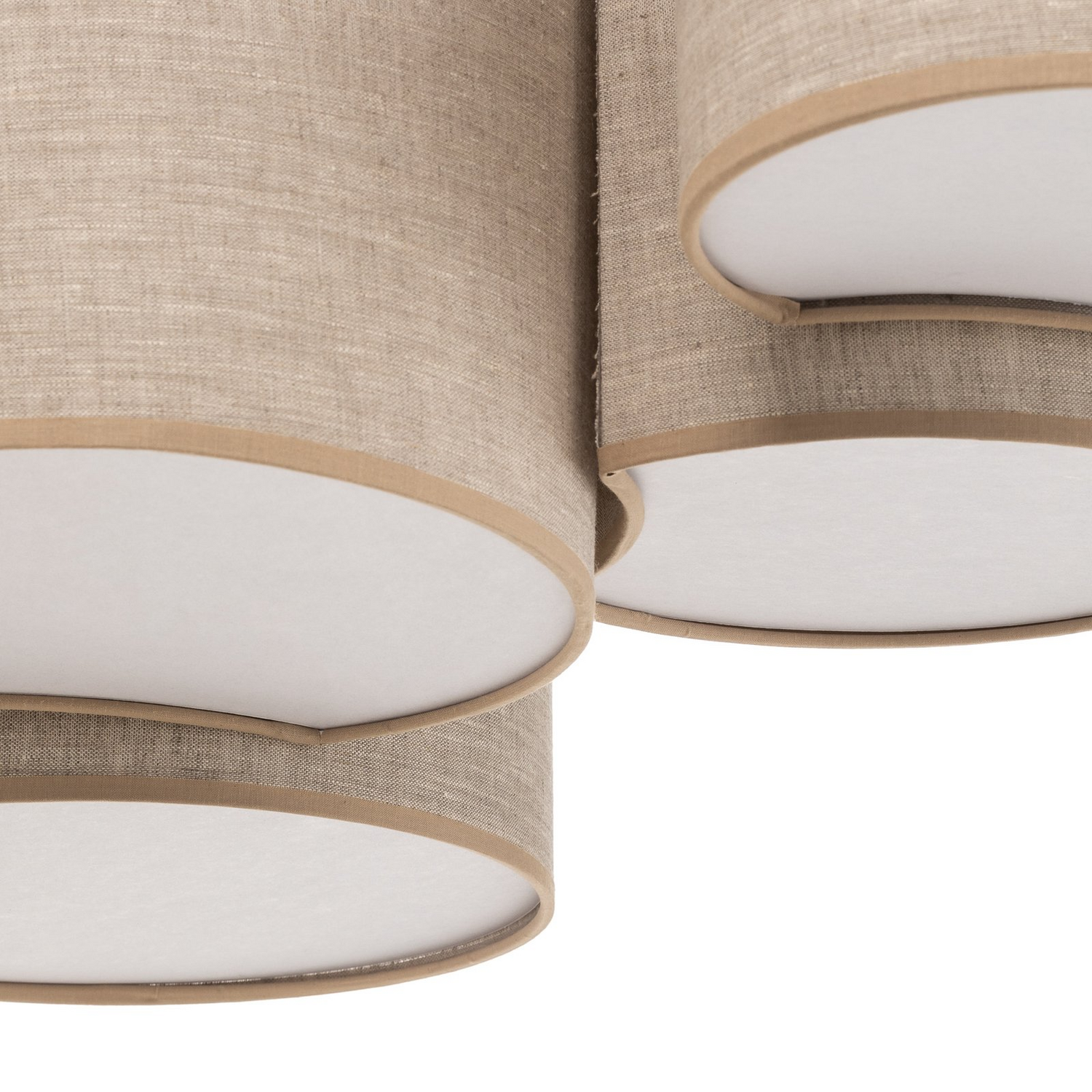 Plafonnier Euluna Mona Nature, lampe de plafond à 5 lumières, douille E27, lin, naturel
