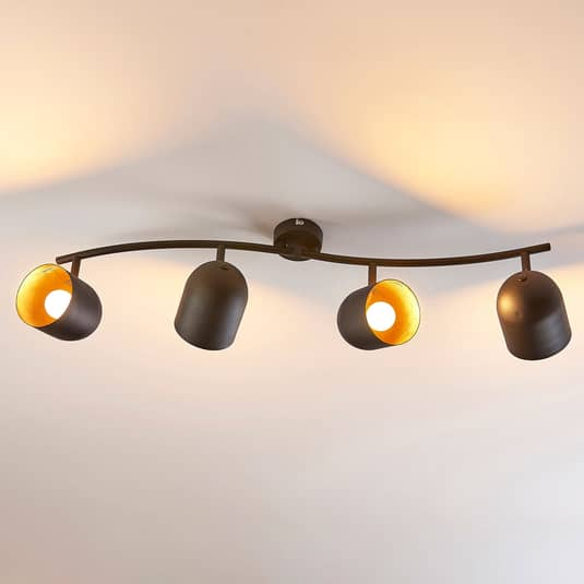 Lindby LED-Deckenstrahler Morik Deckenlampe Hängelampe Lampe 4-flg E14 schwarz