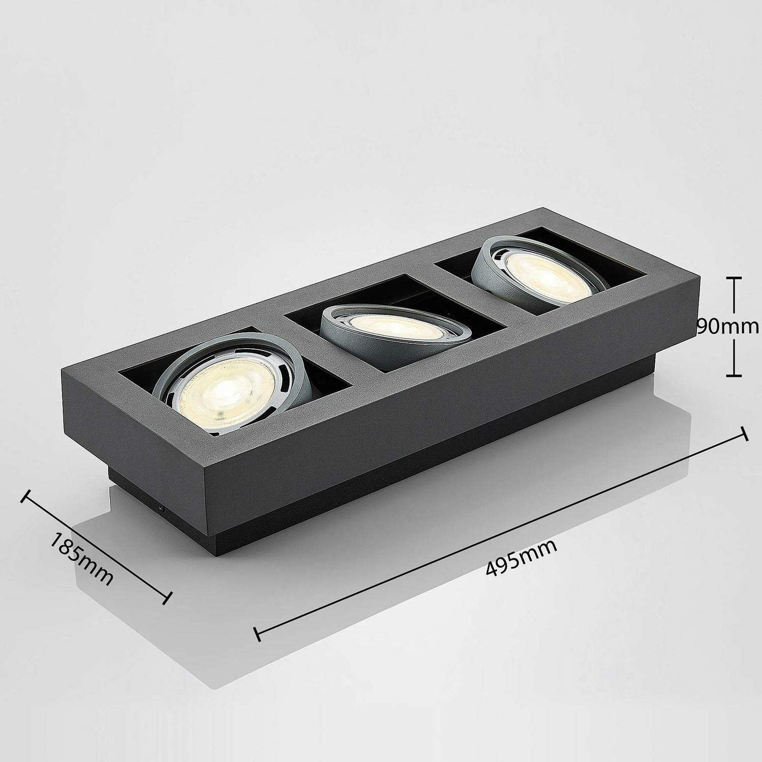 Spot LED Arcchio pour plafond, applique murale Ronka pour salon, culot GU10, gris foncé, produit de seconde main.