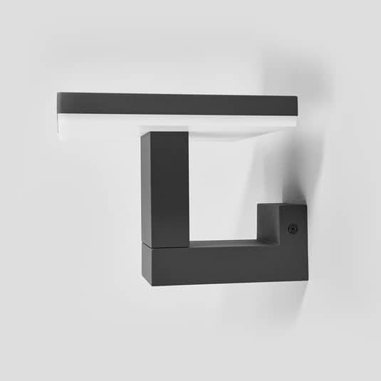 Applique murale extérieure LED Lucande Olesia, lampe de jardin et de terrasse, applique murale grise 