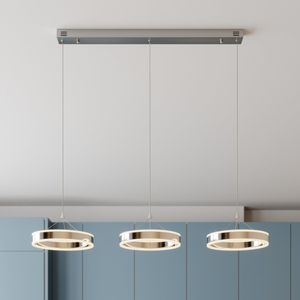 B-Ware Lucande Pendelleuchte Hängeleuchte Led Chrom Lyani Dimmbar Esszimmerlampe848