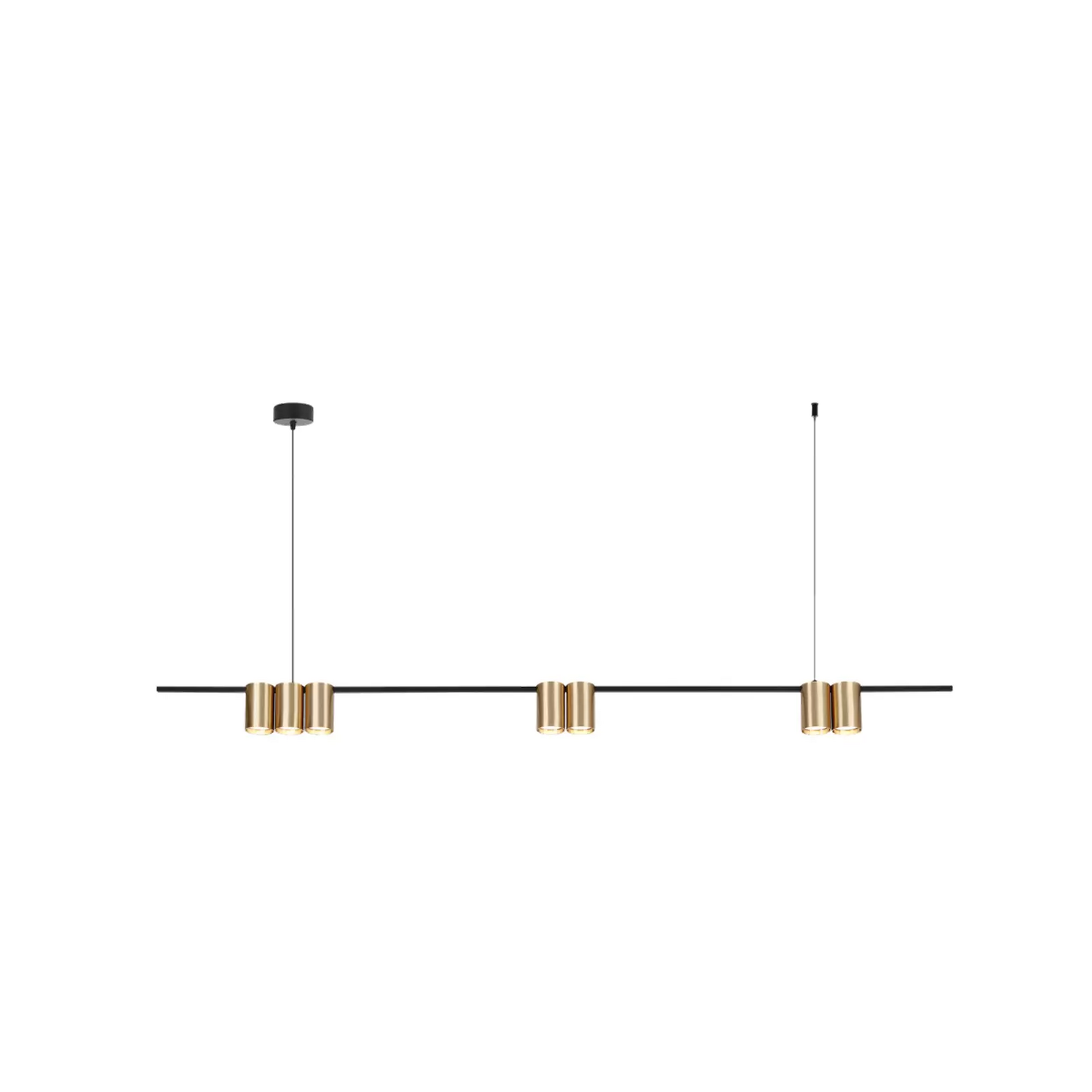 B-Ware Hängelampe Genesis Alu Schwarz/Gold 7 X Gu10 Länge 150 Cm Hängeleuchte Lampe591