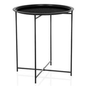 B-Ware hjh LIVING Beistelltisch ALLRUND Sofatisch schwarz Klapptisch stabil und modern