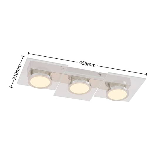 Lindby Imiria LED-Deckenlampe 3-fl. chrom transparent Deckenlampe Leuchte GU10