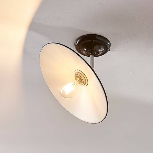 Plafonnier Lindby en métal noir, plafonnier Phinea, lampe de plafond, lampe de rechange (B-Stock) 