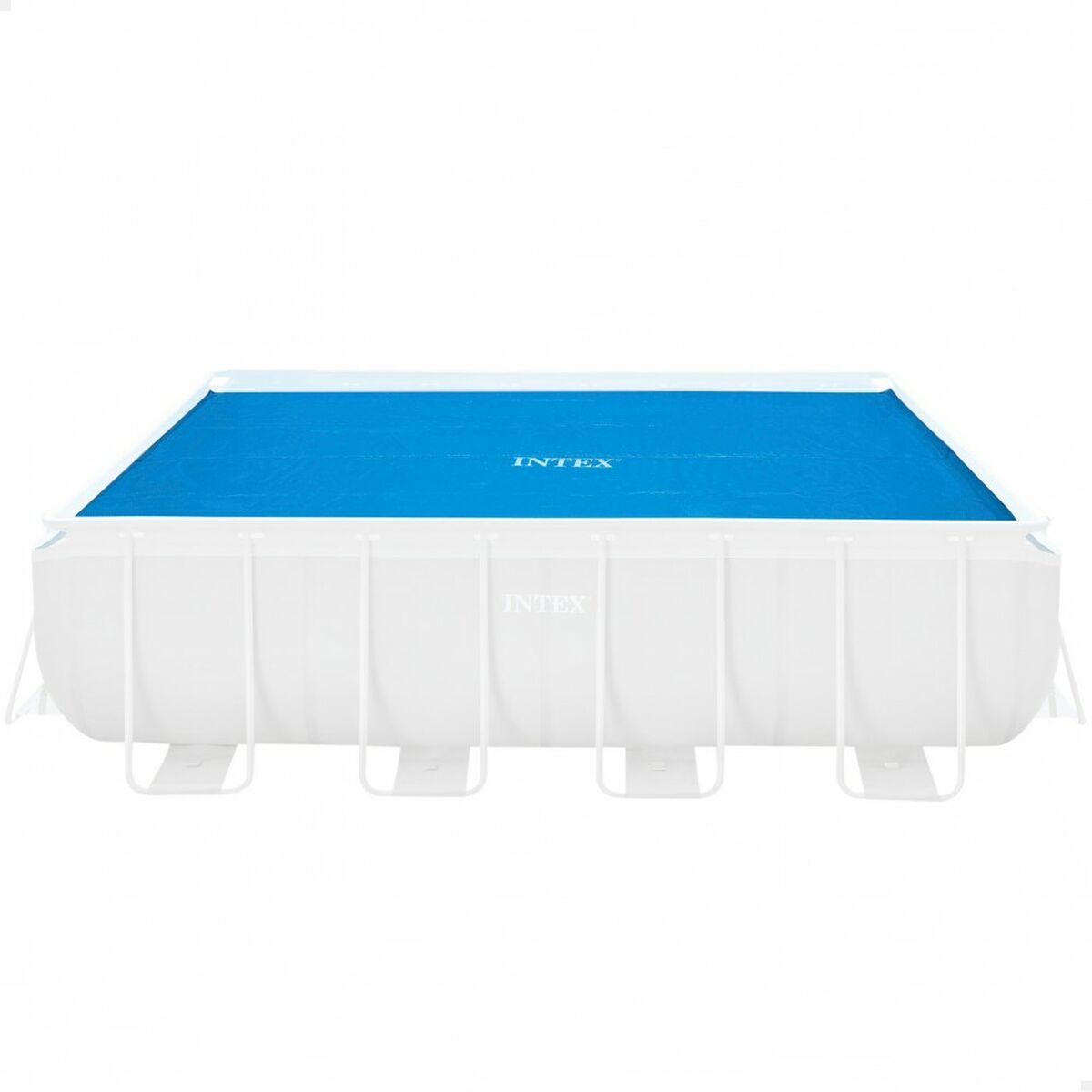Intex Above Ground Outdoor Solar Pool Cover/Protector Rect 4.8mx2.4m Blue - 6941057422299