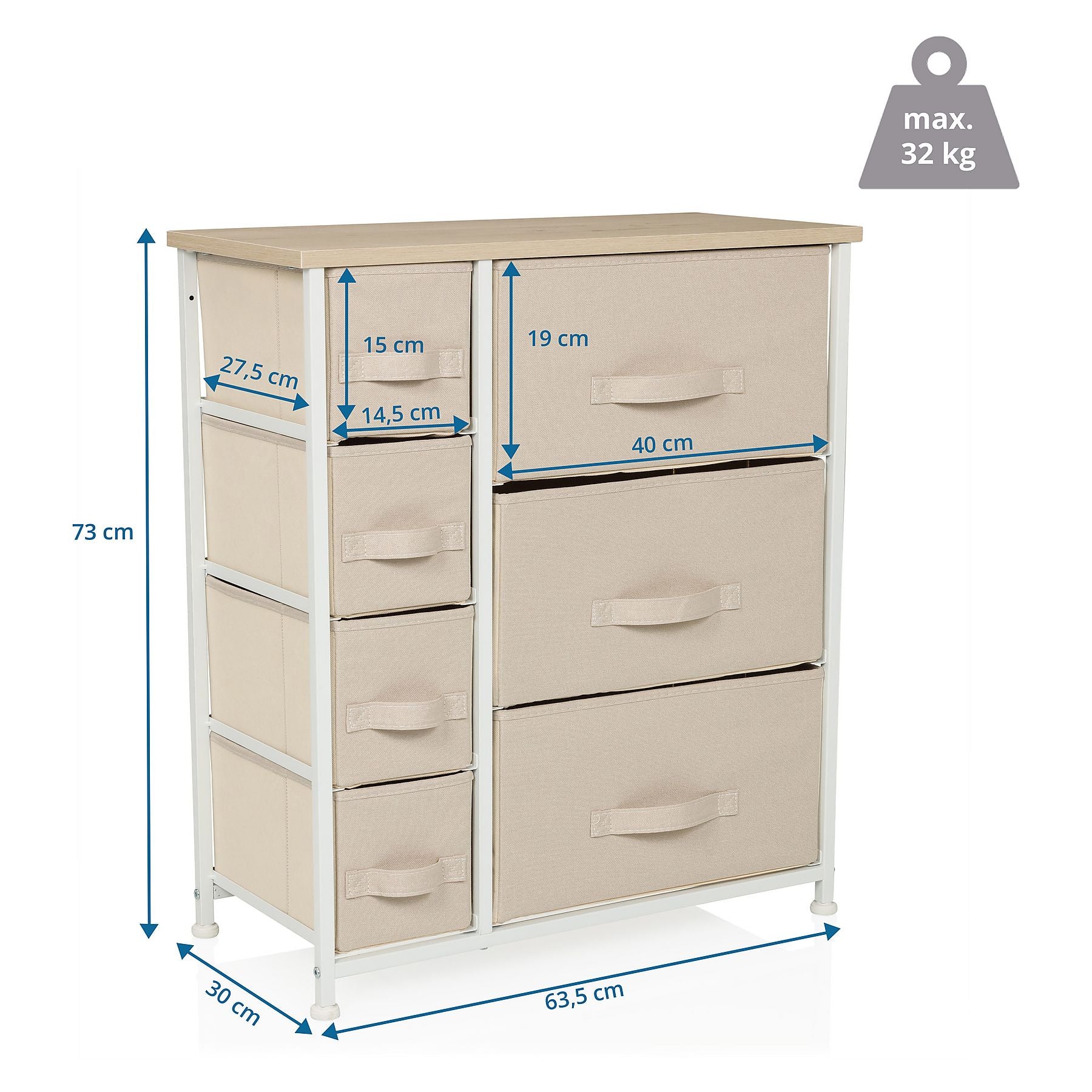 B-Ware Hjh Living Foldress B   Kommode Sidebaord Schubladenkommode Möbel Schrank Beige