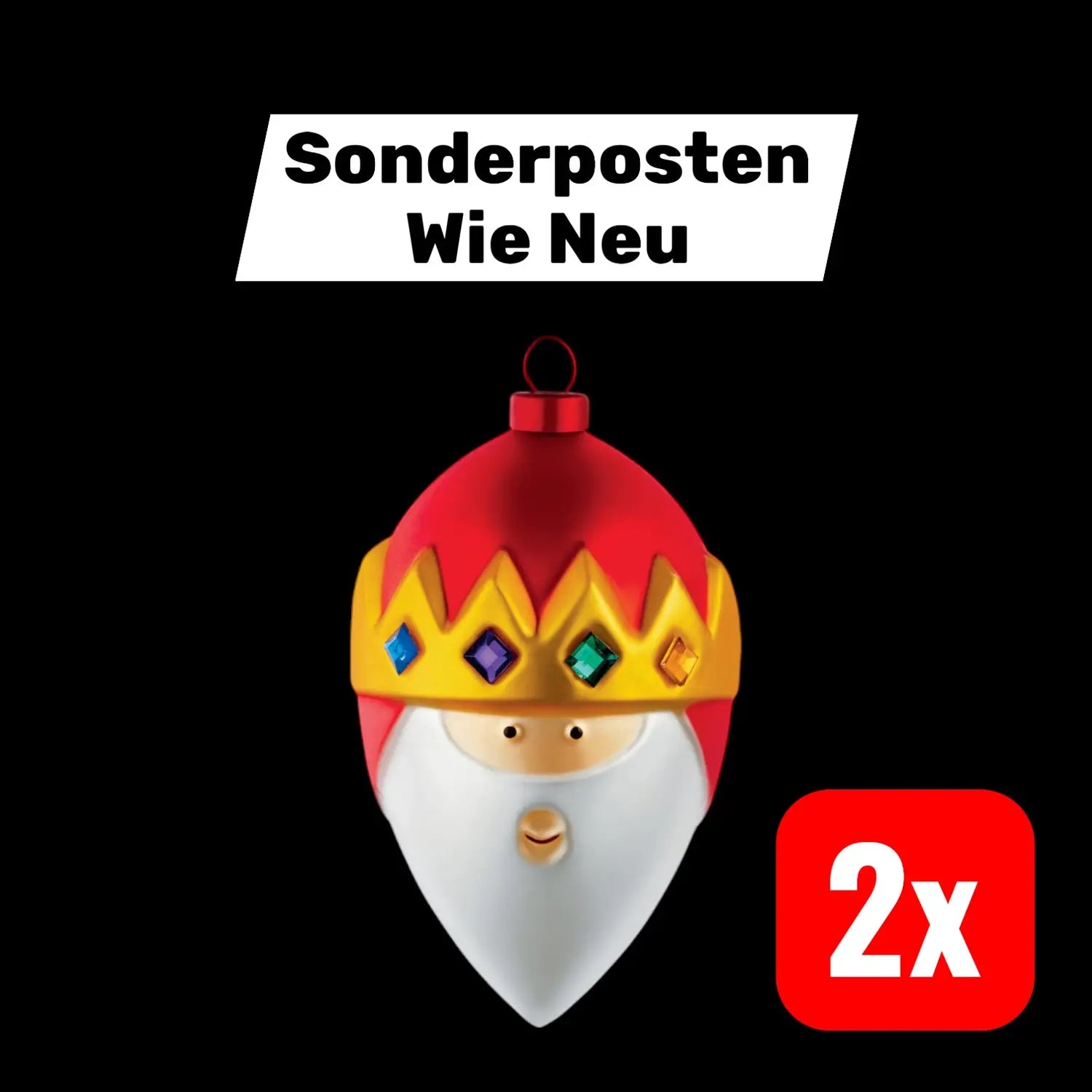 B-Ware A Di Alessi Weihnachtsbaumkugel Christbaumkugel Schmuck Handdekoriert 2 Stück - 8003299343065