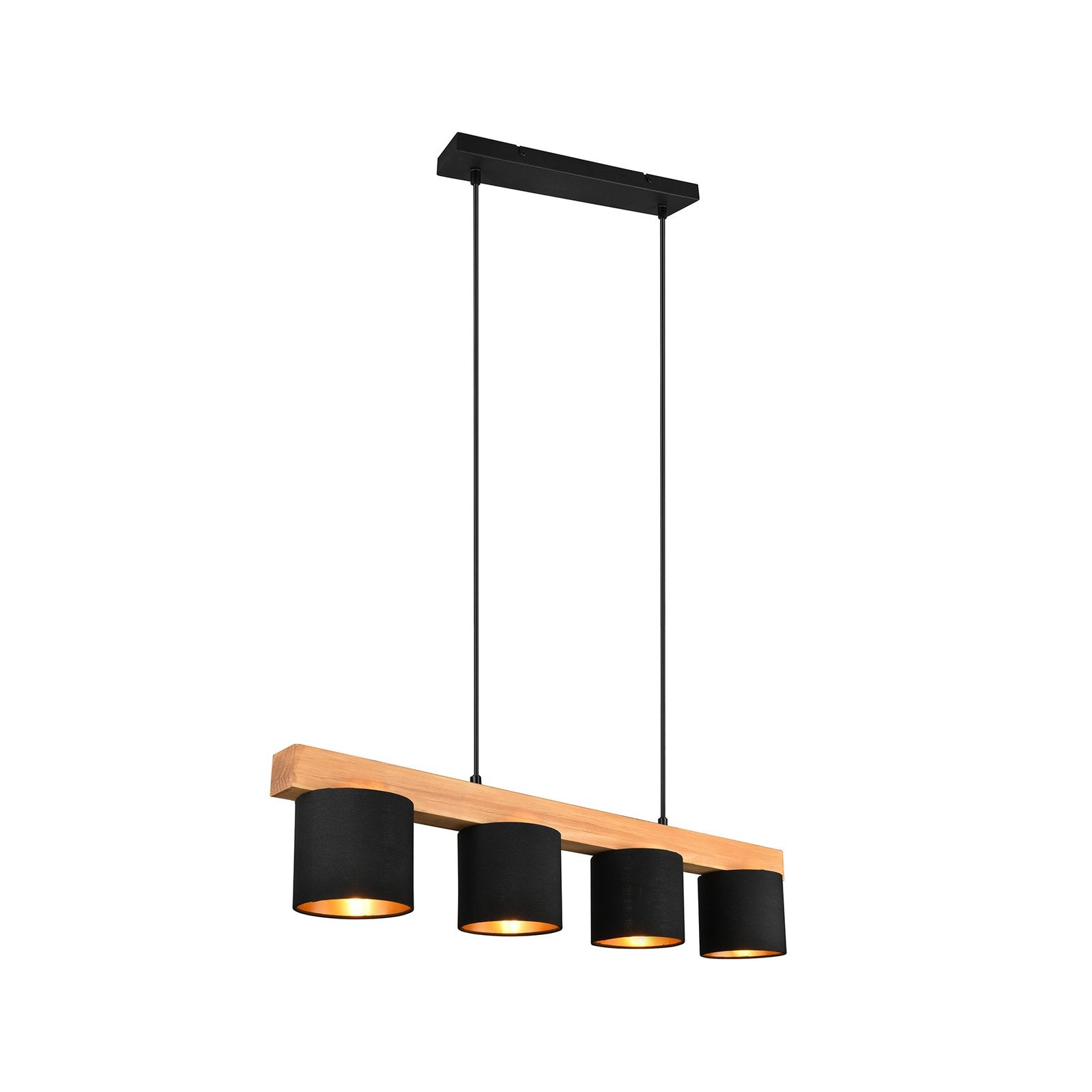 Reality Leuchten Pendelleuchte Cameron vierflammig schwarz Deckenlampe Lampe - 4017807502923