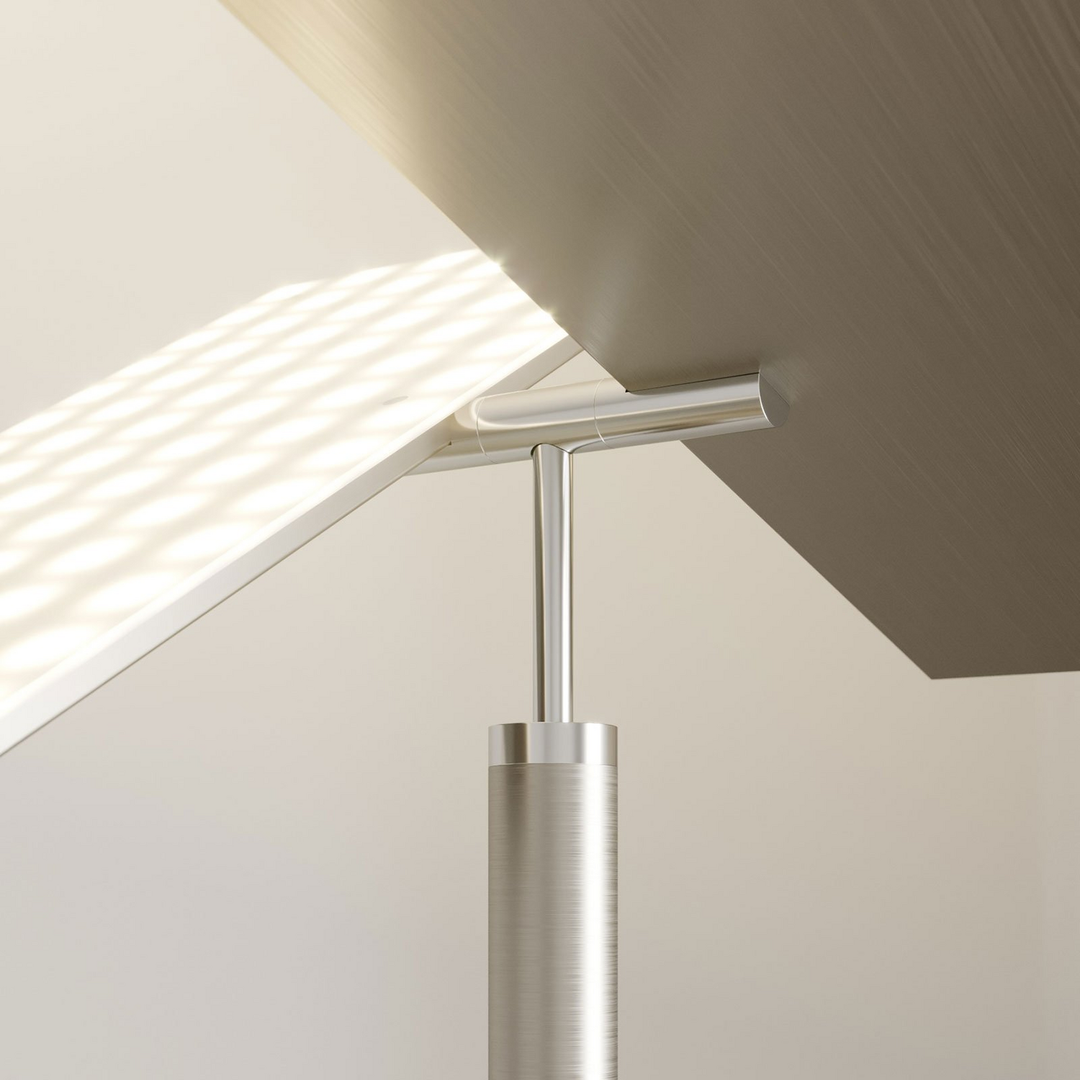 Lucande LED-Deckenfluter Parthena Stehleuchte Stehlampe Standleuchte nickel