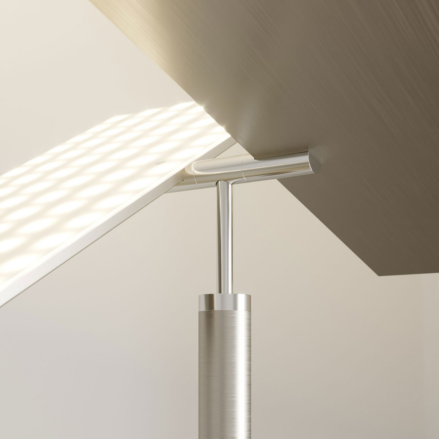 B-Ware Lucande Stehleuchte Deckenfluter Parthena Led Nickel Metall Leselampe Wohnbereic
