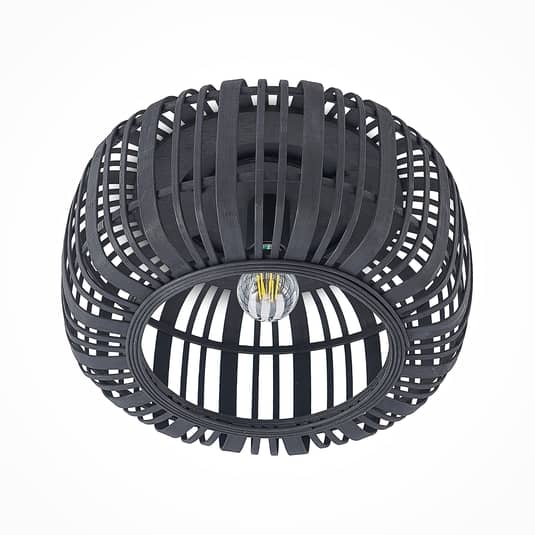 Lindby Canyana Deckenlampe Deckenleuchte Lampe Leuchte Wohnzimmer Rattan schw549