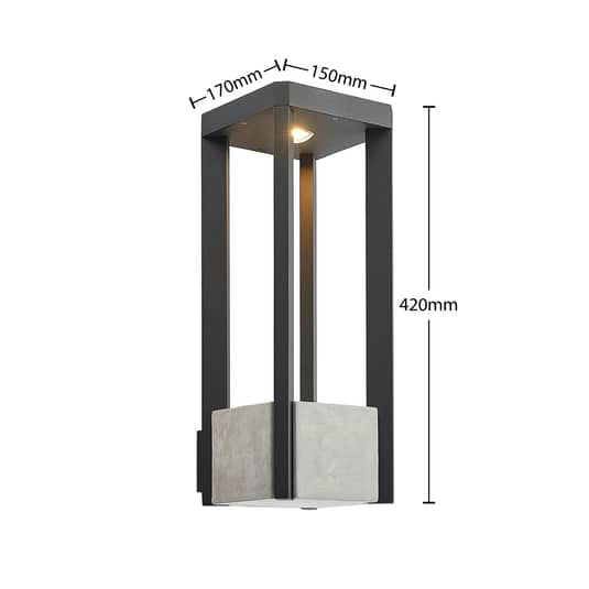 Lucande Kalisa LED-Außenwandleuchte Wandleuchte Lampe Außenleuchte dunkelgrau