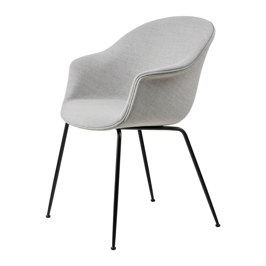 Gubi Bat Stuhl Vollpolsterung Esszimmerstuhl Schwarz Remix 3 Conic Base 123 B-Ware - 5715015231893