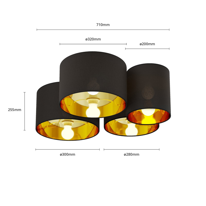 Lindby Laurenz Deckenlampe Wohnzimmerleuchte Deckenlampe Deko Stoffleuchte E27 B-Ware