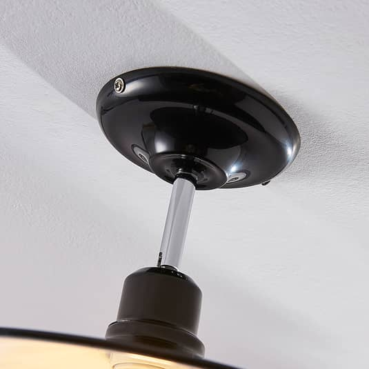 Plafonnier Lindby en métal noir, plafonnier Phinea, lampe de plafond, lampe de rechange (B-Stock) 