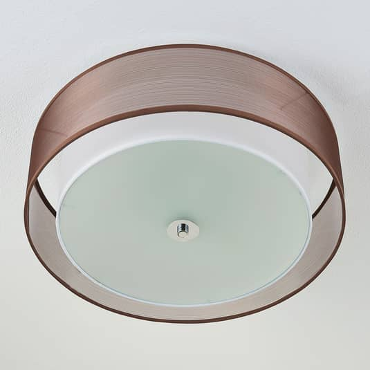 B-Ware Lindby Tobia Stoffdeckenlampe Wohnzimmerleuchte Deckenlampe Deckenlicht E27 Led