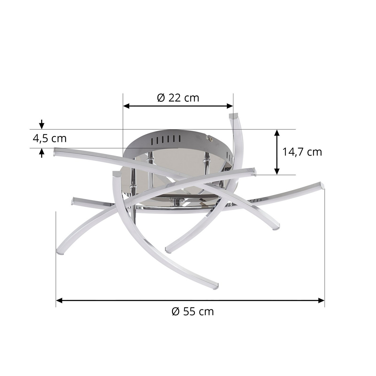 B-Ware Lindby Flakira Led Deckenlampe 5 Fl. Chrom Deckenleuchte Lampe Leuchte Spot