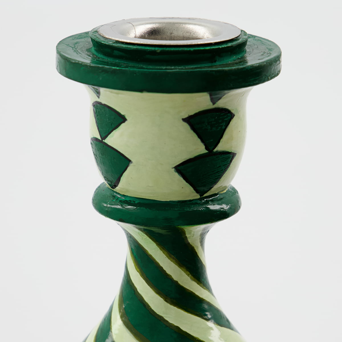 B-Ware House Doctor Kerzenhalter Sats Kerzenständer Grün Nostalgie H 15 Cm 3 Stück