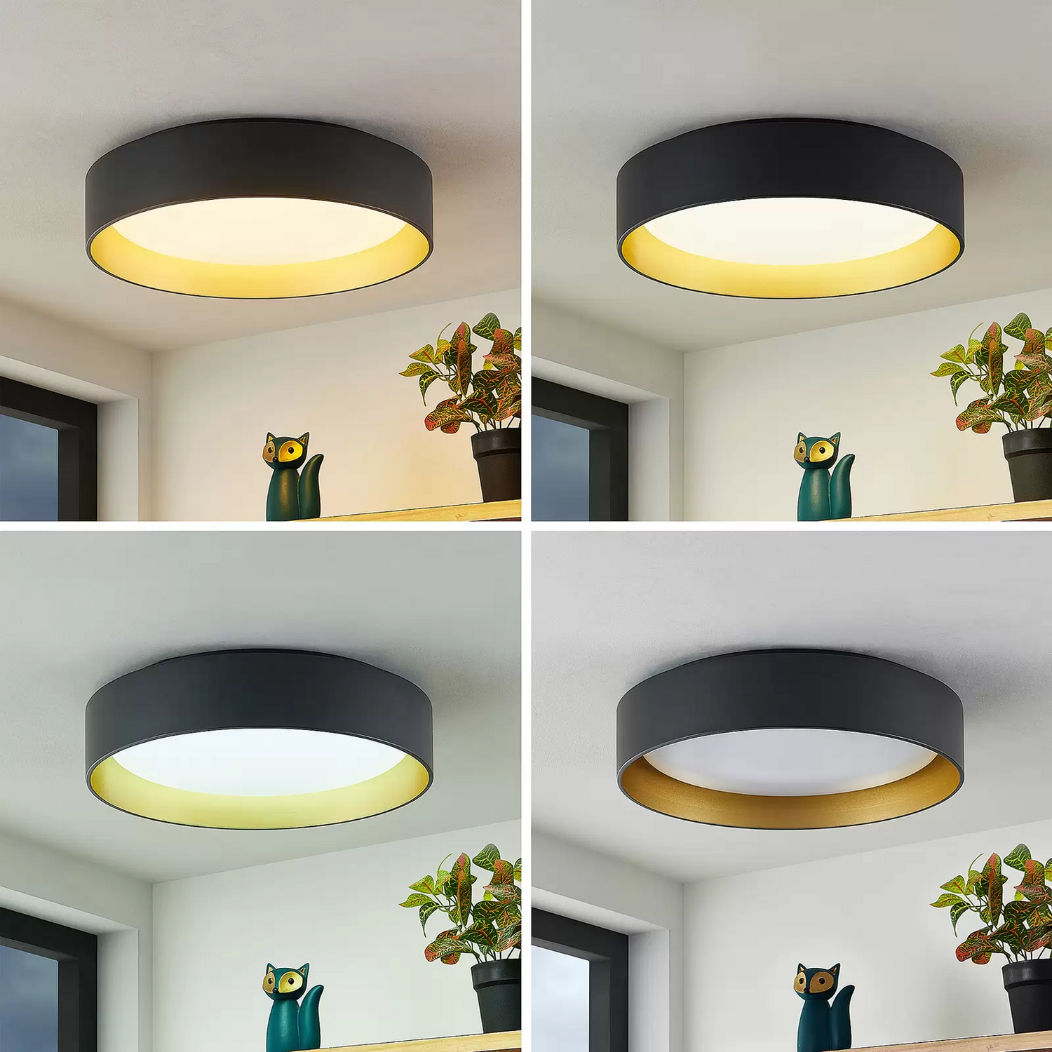 B-Ware Lindby Gracjan Led Deckenleuchte Cct Schwarz Gold Deckenlampe Leuchte Lampe 402