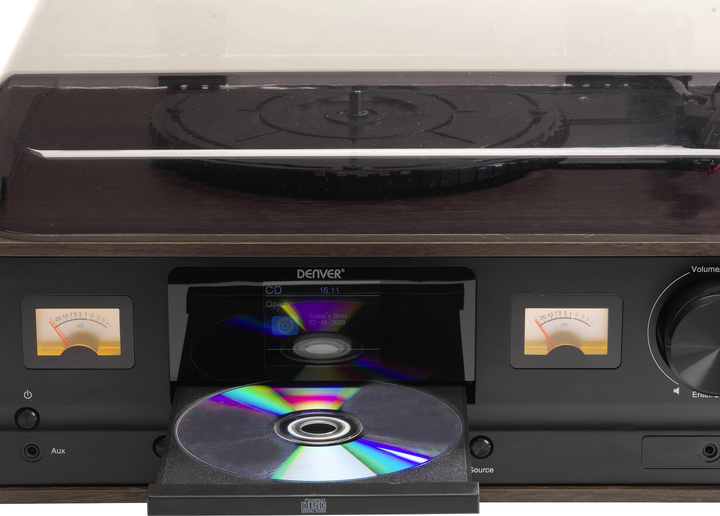 Denver MRD-52DARK Schallplattenspieler CD-Player Musiksystem Retro Design DAB+