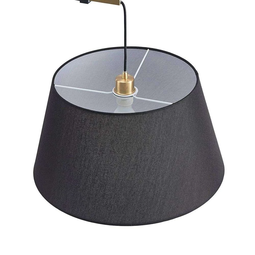 B-Ware Lucande Wandleuchte Wandlampe Beleza Auszieharm Textil Schwarz Schirm