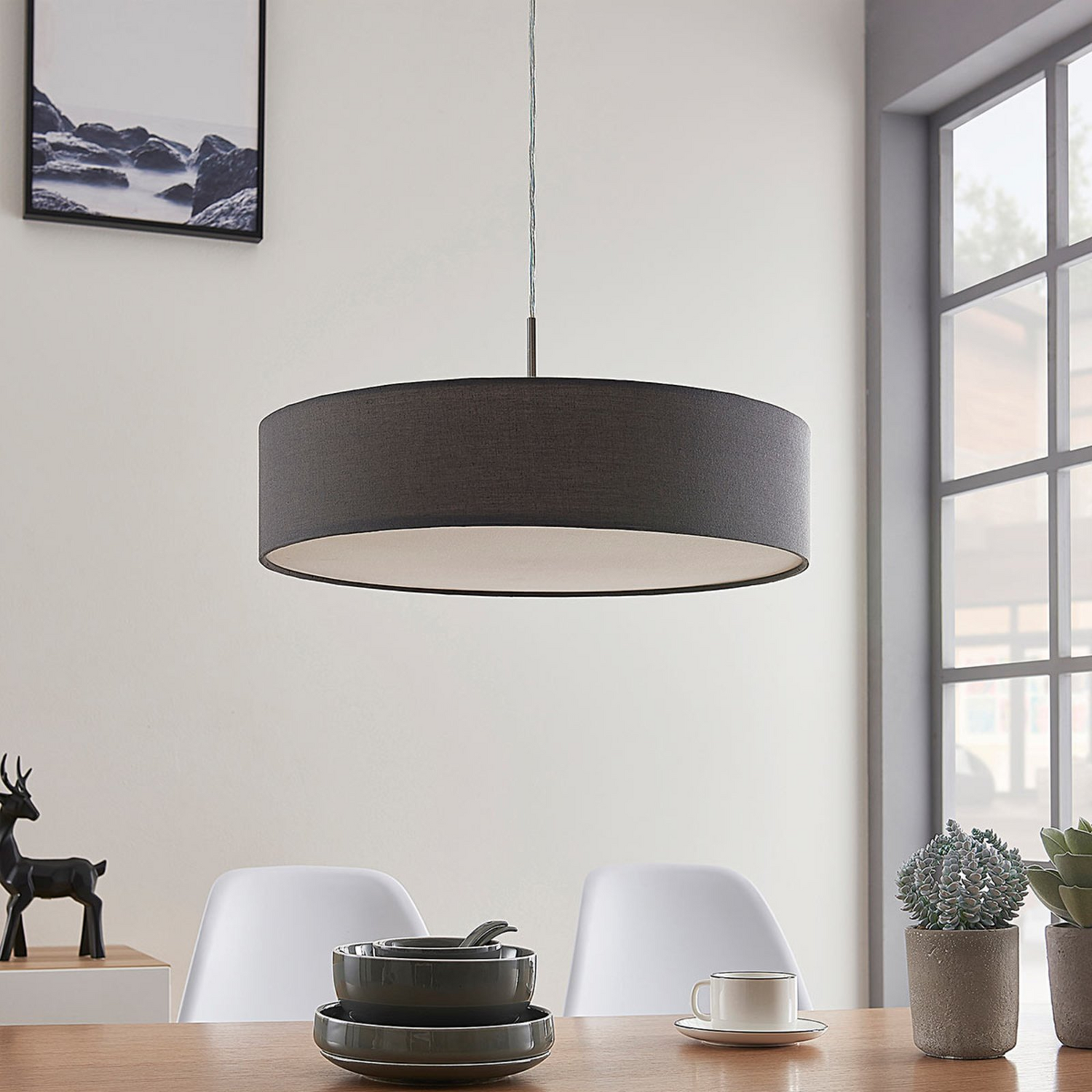 B-Ware Lindby Hängeleuchte Sebatin Deckenlampe Pendelleuchte Lampe 3 Flm E27 Grau845