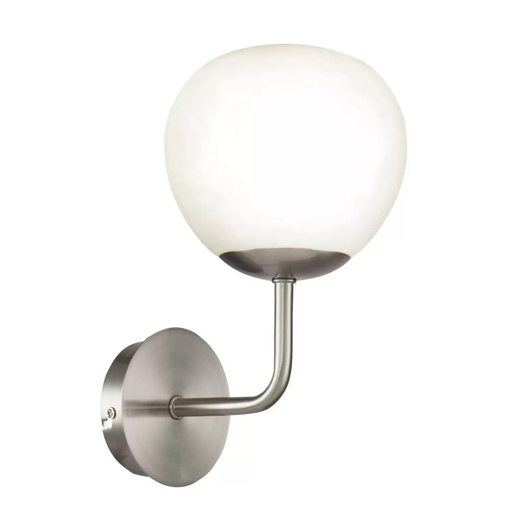 Maytoni Wandleuchte Erich in Nickel mit Glasschirm Wandlampe Leuchte Lampe Spot