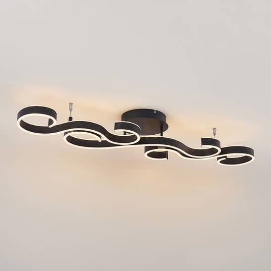 Lucande Admira LED-Deckenlampe Deckenleuchte Deckenlicht Leuchte 101 cm schwarz