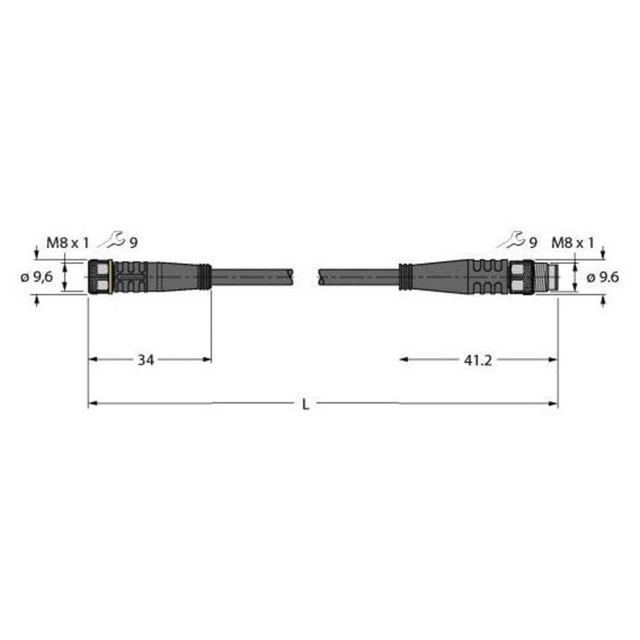 Turck 6625670 Sensor-/Aktor-Steckverbinder konfektioniert 0.30 m Polzahl: 4 1 St