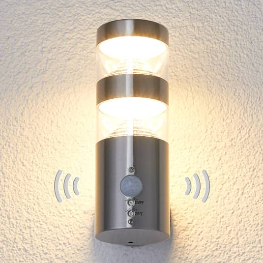 Lindby LED-Edelstahl-Außenwandleuchte Lanea Wandleuchte Lampe 8,1W gerade Sen422