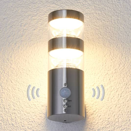 B-Ware Lindby Led Edelstahl Außenwandleuchte Lanea Wandleuchte Lampe 8,1 W Gerade Sensor