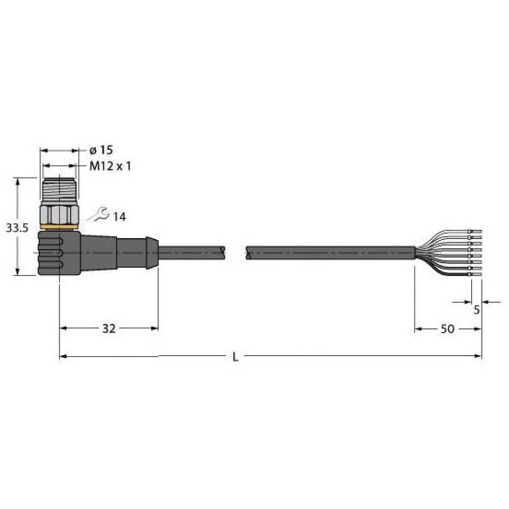 Turck 6934683 Sensor-/Aktor-Anschlussleitung Polzahl 8 Industriesteckverbinder