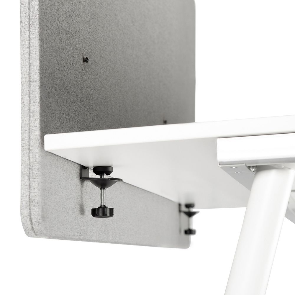 hjh OFFICE Akustik Tischtrennwand FLEXMIUT Trennwand D 120 cm hellgrau - 4064323001959