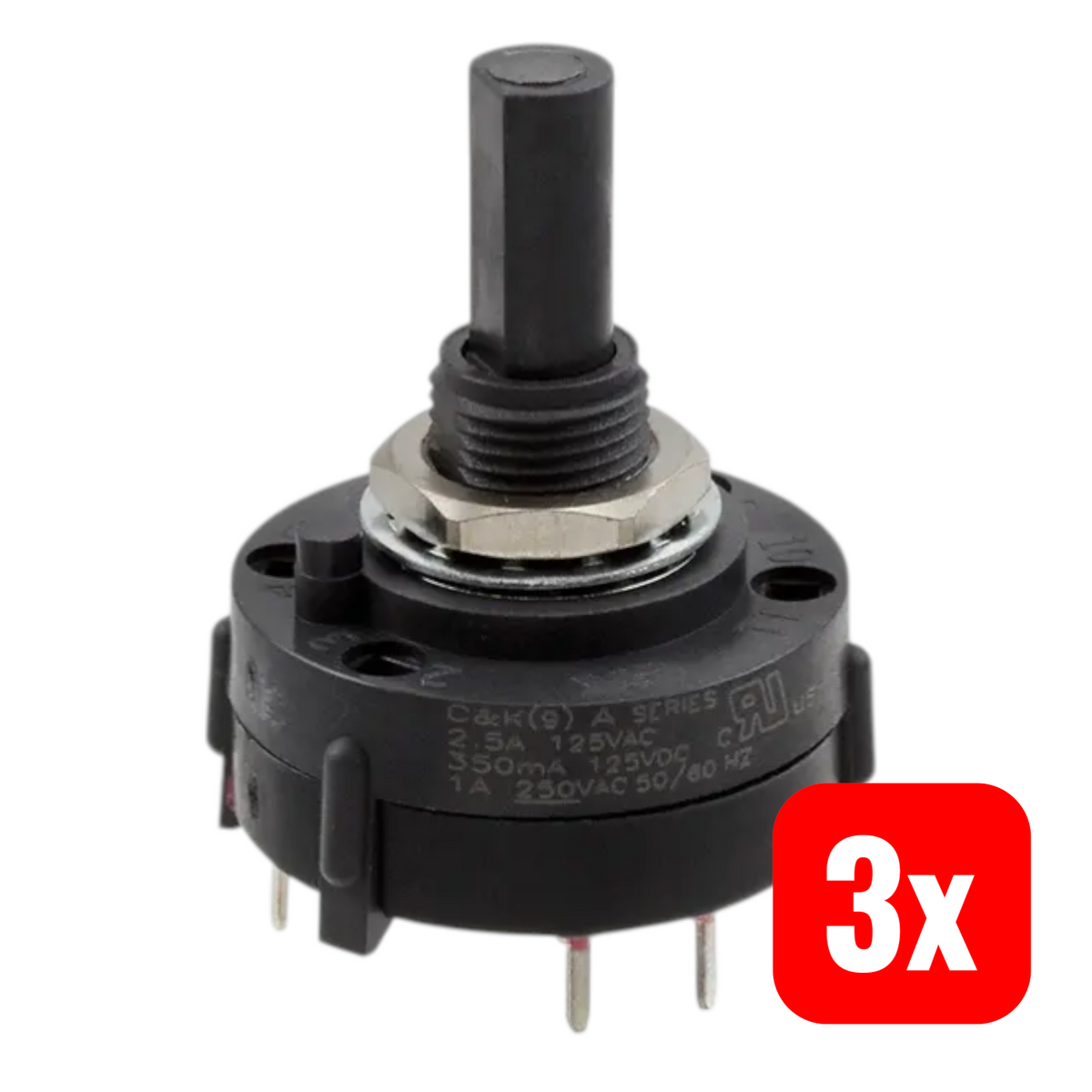C & K Switches Schalter Drehschalter Rotary Switch A Serie Panelmontage 3 STÜCK - 2050011246940